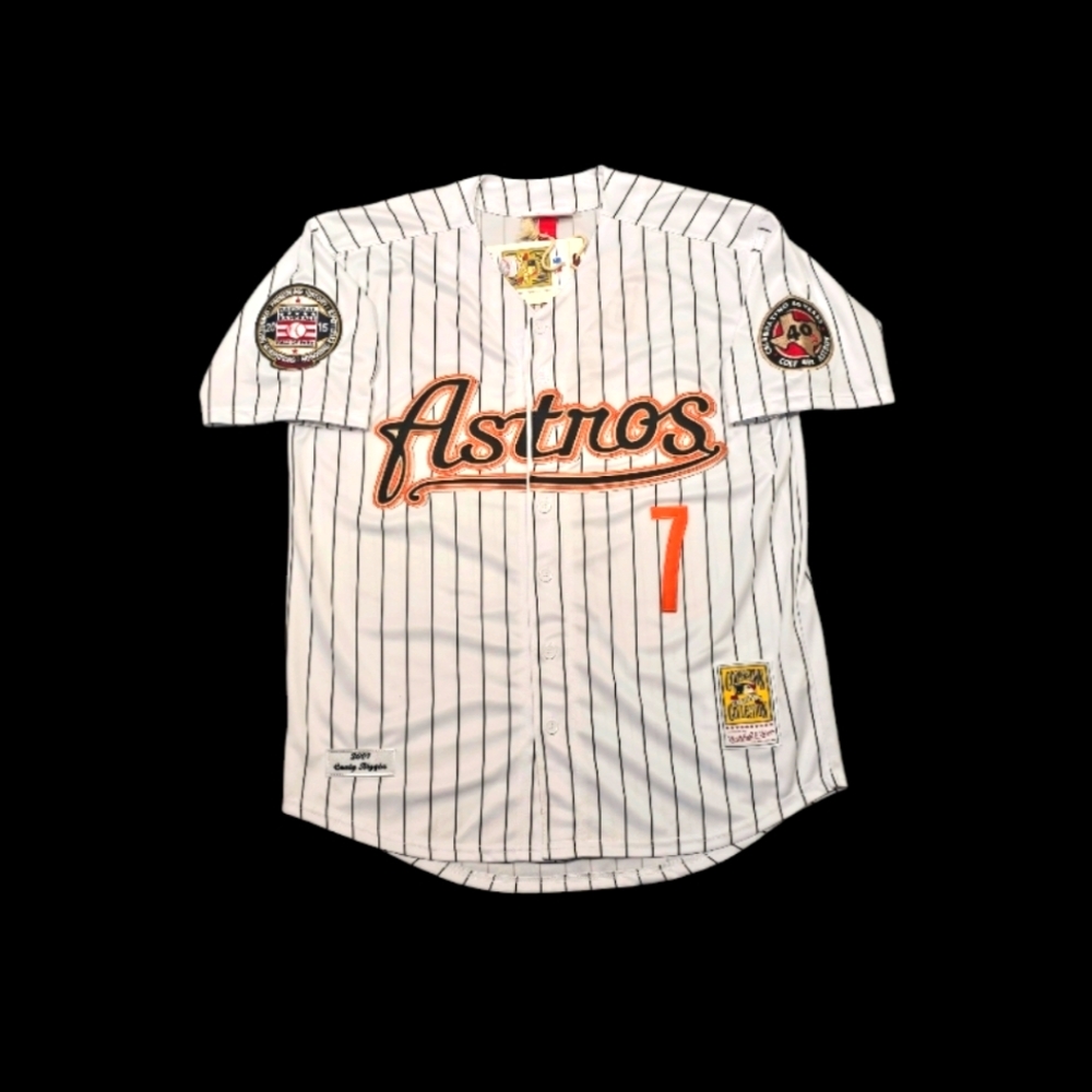 Craig Biggio Houston Astros Jersey 2001 Throwback NEW with 2 Patches! SALE! - Picture 2 of 4